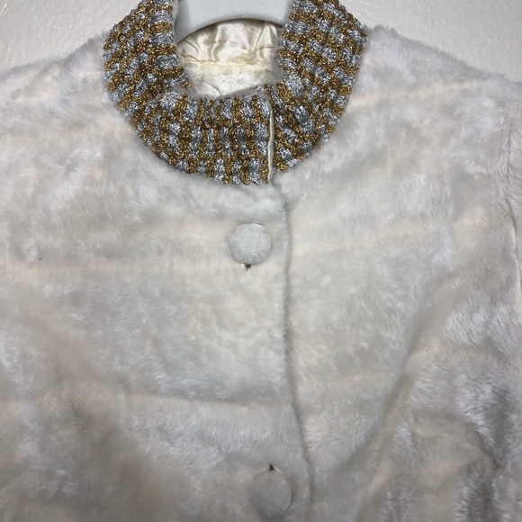 Raymodes Faux Fur Long Coat Size Small with Gold - Picture 3 of 10